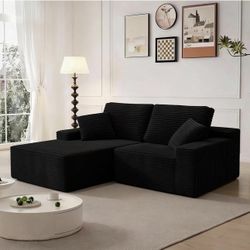 75" Cloud Modular Boneless Couch, Left Facing L-Shaped Chaise Sectional Sofa