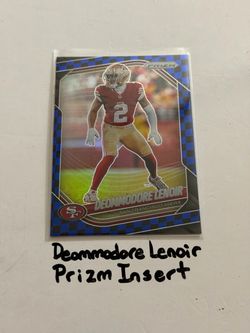 Deommodore Lenoir San Francisco 49ers CB Prizm Short Print Insert Card.
