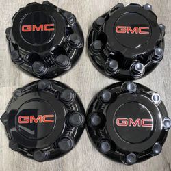 4PCs GMC 8 Lugs Gloss Black REPLACEMENT WHEELCENTER CAP HUB Sierra Yukon Suburban Van