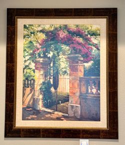 Large Framed Garden Gate Art Print – 40×34 – $35