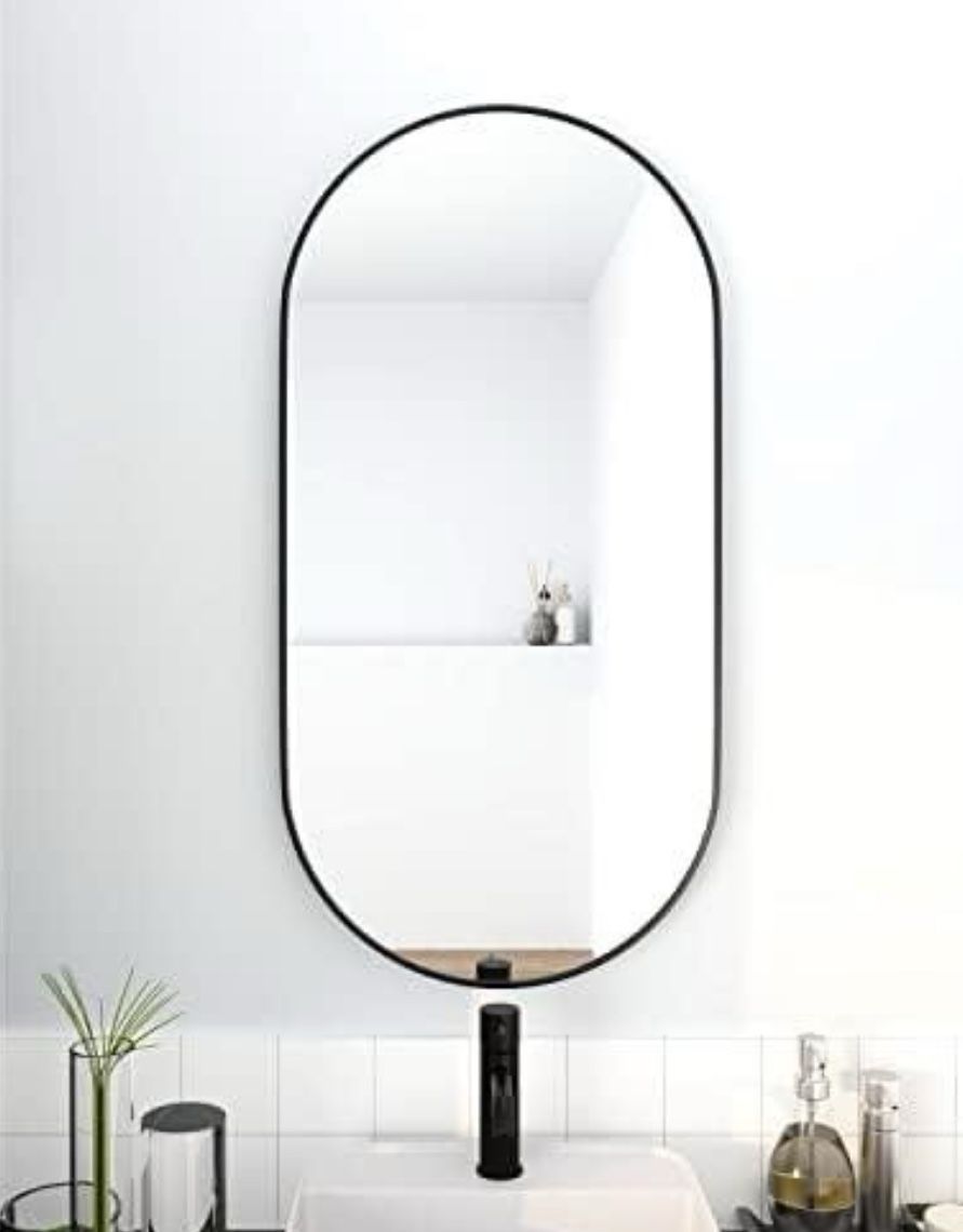 18 x 35 Inch Bathroom Mirror Black Aluminum Frame new in box