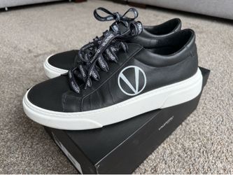 VALENTINO Men’s Black Leather Sneakers - Size 12