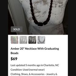 Last One. Amber Necklace W/graduating Beads