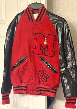 Vintage 1985 Red and Black Varsity Letterman Jacket