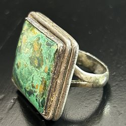 Vintage Navajo Ring Size 7.25 Turquoise Kings Manassa 925 Silver