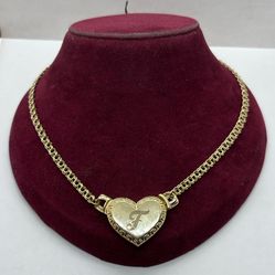 10k F Heart Necklace 