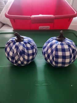 Blue Plaid Pumpkins