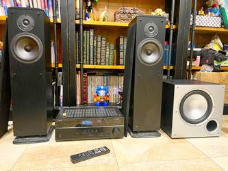 Bluetooth Sound System: Yamaha Receiver + SUB 🔈+ (2) POLK 🔊