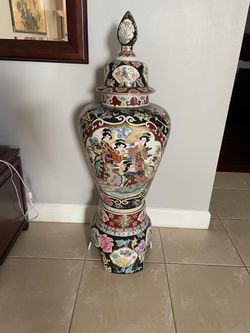 Porcelain, hand painted Temple Jars
