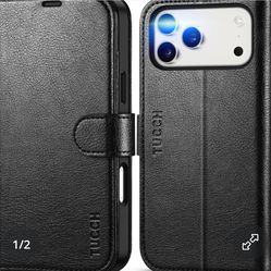I phone pro max leather case with card holder