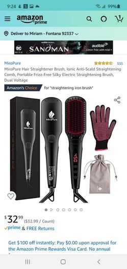 Hair straightener brush