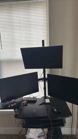 Monitors and desk