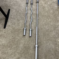 Two Curl and Straight Barbells
