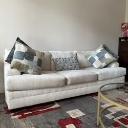 Move out sale- White Fabric Sofa – Super Comfortable & Great Condition