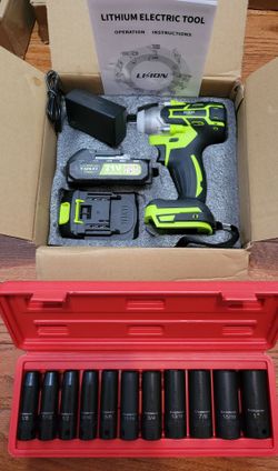 NEW Impact Wrench Set + 11 SAE Sockets