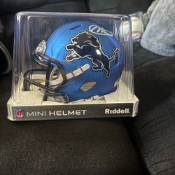 Detroit lions signed mini helmet