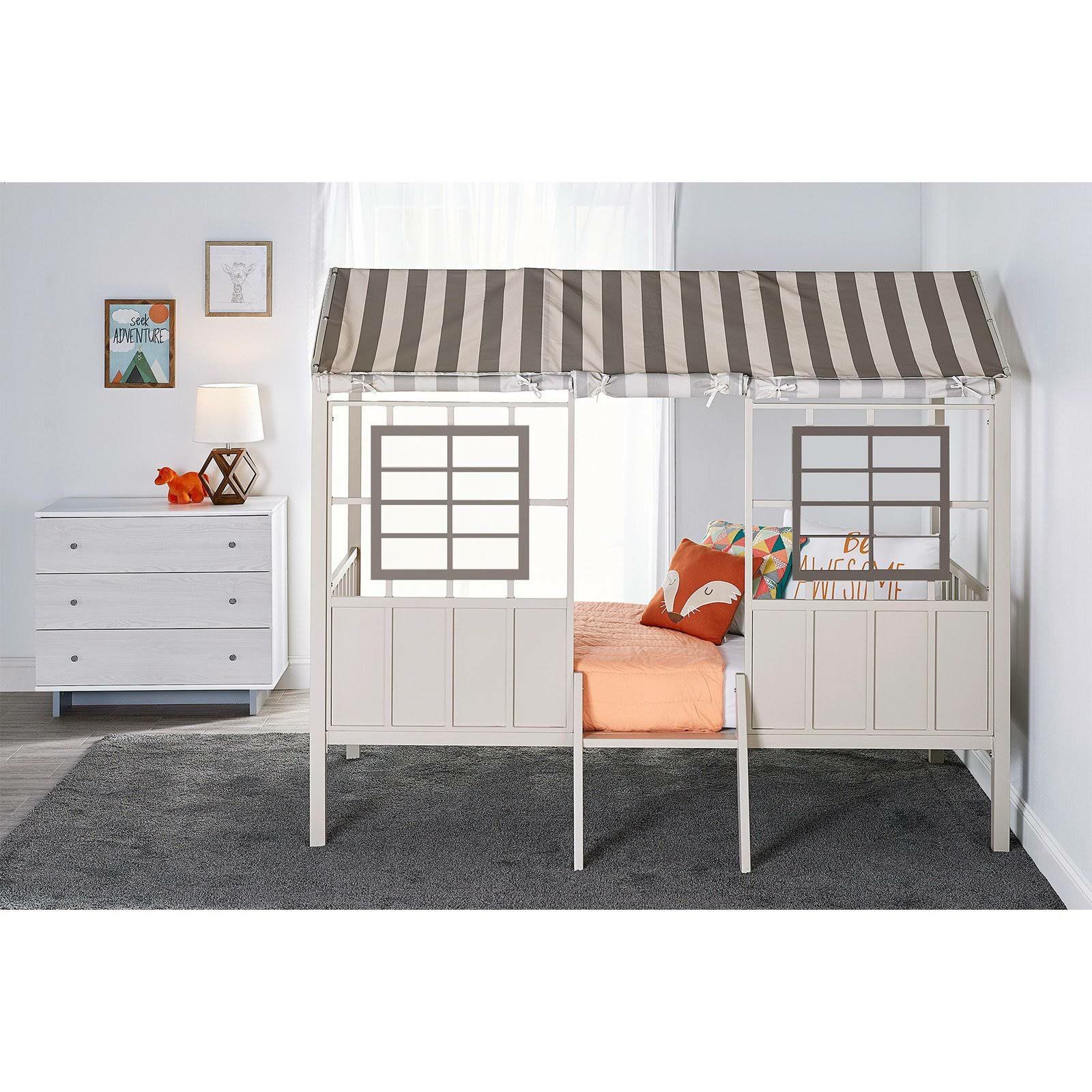 Rowan Valley Forest Loft Bed, Grey/Taupe, Twin