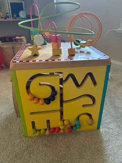 Wooden Activity Cube Toddler Toy