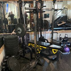 Smith machine w/ Rubber Weights 