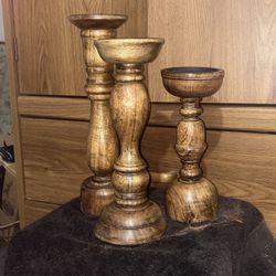 Wooden Candle Holders