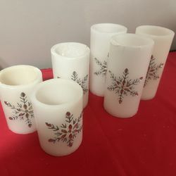 Snowflake White Candle Battery