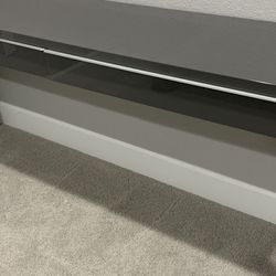 IKEA Gray Desk And Matching Overhead Cabinet 