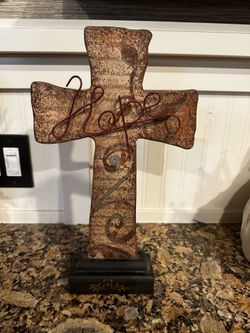 Vintage Tabletop “Hope” Religious Cross