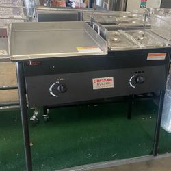 Plancha Nuevas Con 2 Charolas I Con Fridora En Especial/new Griddles Warmers And Deep Fryers/ Parillas Nueva