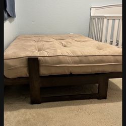 Mocha Sofabed Futon With Mattress