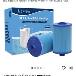Spa Filter Replaces 6CH-940, PWW50P3, FC-0359, 03FIL1400, , Screw in 1 1/2” SAE Thread Hot Tub Filters,5 Micron Pleated Water Filter, Blue,2 P
