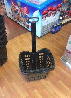 Thick plastic rolling carts with adjustable handles