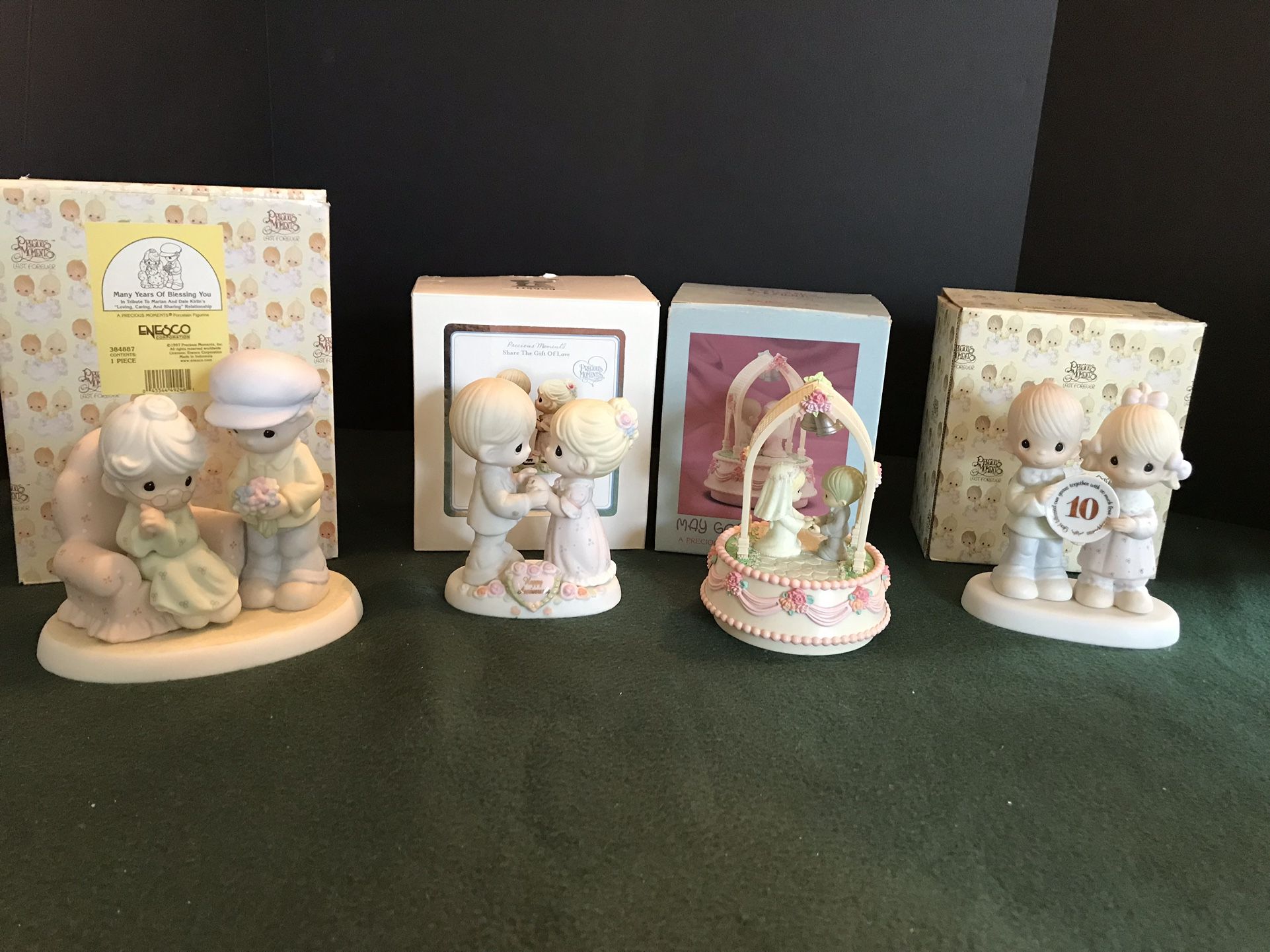 4 vintage marriage theme Precious Moments figerines