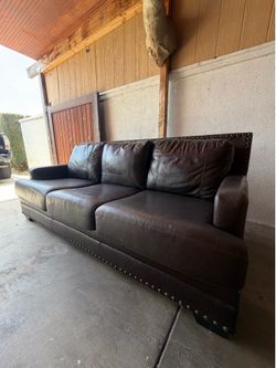 Oversized Dark Brown Leather Sofa – Delivery Available