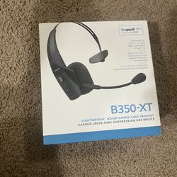 BlueParrott B350-XT Mono Bluetooth Wireless Headphones 96% Noise Canceling Over Head Trucker Headset with Mic, Adjustable Lightweight Headband, IP54-R