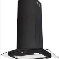 New Island Range Hood 36”  700 CFM Ceiling Mount Kitchen Vent Hood Ducted/Ductless Convertible Black