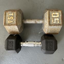 50 And 20 Pound Weight 