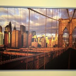 Framed Picture of Brooklyn Bridge / NY Skyline