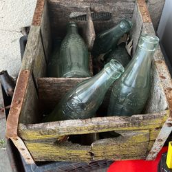 Antique Coca-Cola Bottles Six Pack With Box Early 60S