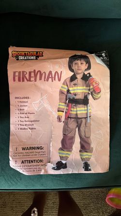 Kids Fireman Costume Size S (5-7)