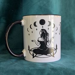“Rituals Require Caffeine” Witchy Moon Phase Mug – 16 oz | tiHERas Lifestyle