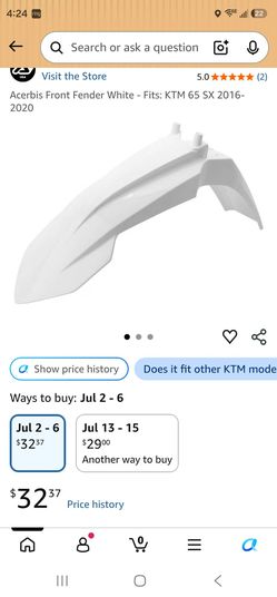 2018-2020 Ktm 65 front fender