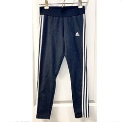 Adidas Womens Sweatpants Leggings Size S Navy Blue 3 White Stripes Great Condition, Cozy Soft, great for working out, athleticism, running, etc.
