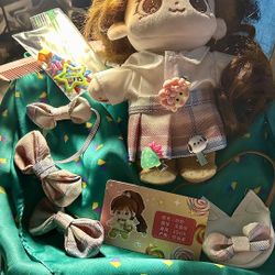 Collectable plush doll  long hair hawaii soft