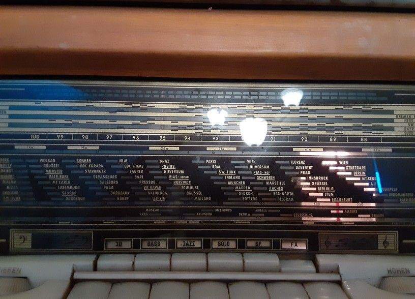Vintage German Loewe Opta Console Stero with Record Player.