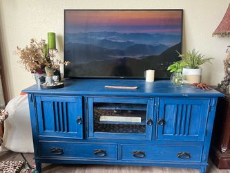 Blue Entertainment center/ Tv Stand