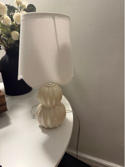 13 inch tall white ceramic lamp