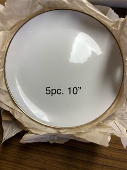 5pc Gold Rim plate set