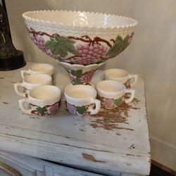 Punch Bowl Sitting On Pedestal 