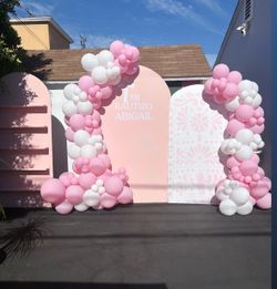 Pink & White balloons