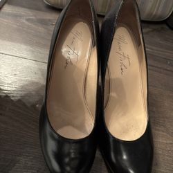 Marc Fisher Black Leather Heels Woman’s Size 6